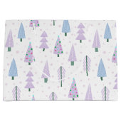 Grand Sac Cadeau Lavande de Noël moderne Motif Abstrait (Devant)