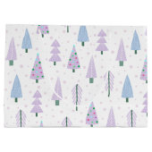 Grand Sac Cadeau Lavande de Noël moderne Motif Abstrait (Dos)