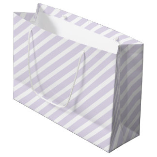 Grand Sac Cadeau Lavande et Motif à diagonale blanche