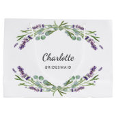 Grand Sac Cadeau Lavande fleurs verdure bridesmaid (Dos)