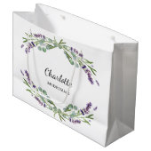 Grand Sac Cadeau Lavande fleurs verdure bridesmaid (Devant Angle)