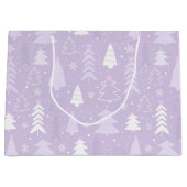 Grand Sac Cadeau Lavande violette Arbres modernes hiver Noël (Devant)