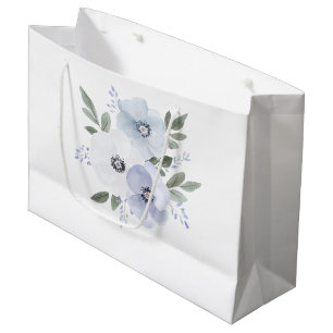 Grand Sac Cadeau Lavande Violette Fleurie Baby Shower de Mariage