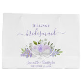 Grand Sac Cadeau Lavender Boho Roses & Blossoms Wedding Bridesmaid (Dos)