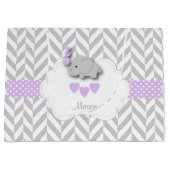 Grand Sac Cadeau Lavender Elephant Design - Baby Boy Douche (Devant)