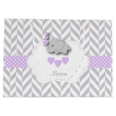 Grand Sac Cadeau Lavender Elephant Design - Baby Boy Douche (Dos)