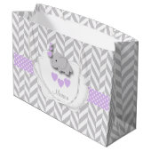 Grand Sac Cadeau Lavender Elephant Design - Baby Boy Douche (Dos Angle)