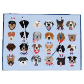 Grand Sac Cadeau Le 4 Juillet Dog Visages (Dos)