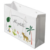 Grand Sac Cadeau Le Baby shower de la jungle luxuriante (Devant Angle)
