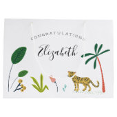 Grand Sac Cadeau Le Baby shower de la jungle luxuriante (Dos)