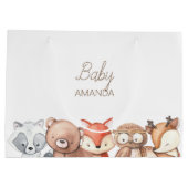 Grand Sac Cadeau Le Baby shower des animaux des bois (Dos)