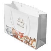 Grand Sac Cadeau Le Baby shower des animaux des bois (Dos Angle)