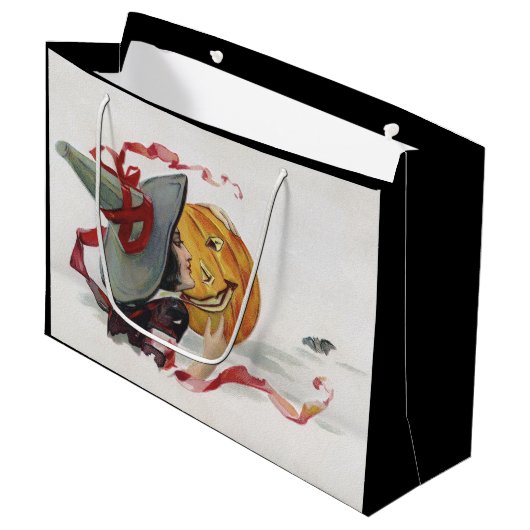 Grand Sac Cadeau Le baiser de la sorcière : Jack-o'-lantern à Hallo (Devant Angle)