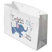 Grand Sac Cadeau Le bébé lunatique d'éléphant arrosent (Dos Angle)