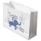 Grand Sac Cadeau Le bébé lunatique d'éléphant arrosent (Devant Angle)