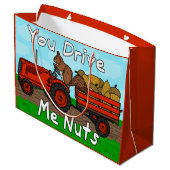 Grand Sac Cadeau Le calembour drôle d'écureuil de Saint-Valentin me (Dos Angle)