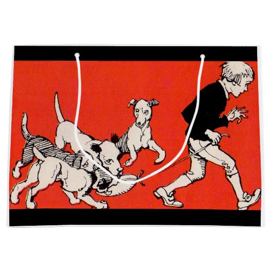 Grand Sac Cadeau le chien marcheur (Devant)