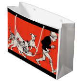 Grand Sac Cadeau le chien marcheur (Devant Angle)