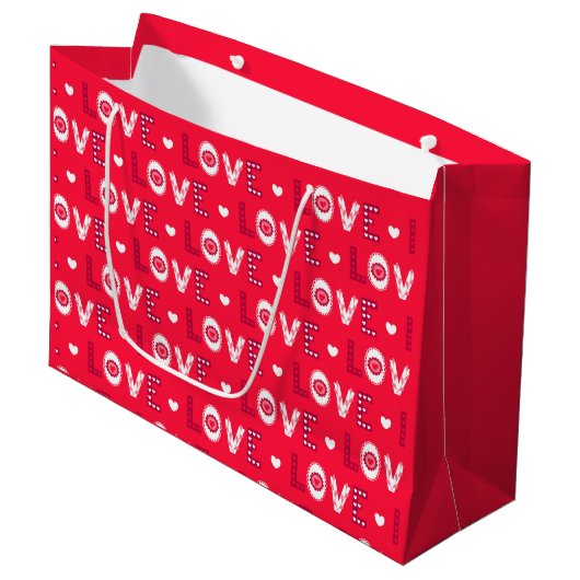 Grand Sac Cadeau Le design de Valentine (Devant Angle)
