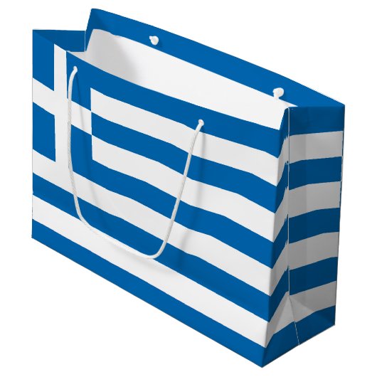 Grand Sac Cadeau Le drapeau national de la Grèce (Devant Angle)