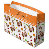 Grand Sac Cadeau Le feuille de la dinde blanche nommée (Dos Angle)