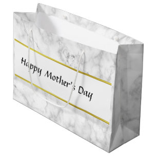 Grand Sac Cadeau Le jour de mère heureux de sembler de marbre blan