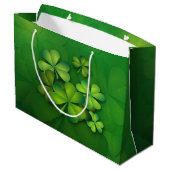 Grand Sac Cadeau Le jour de St Patrick - trèfles/shamrocks (Dos Angle)