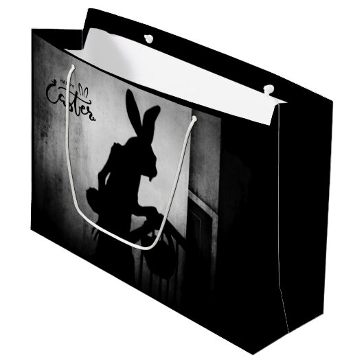 Grand Sac Cadeau Le lapin de Pâques arrive (Devant Angle)