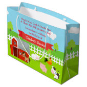 Grand Sac Cadeau Le Merci des animaux de ferme mignons (Dos Angle)