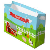 Grand Sac Cadeau Le Merci des animaux de ferme mignons (Devant Angle)