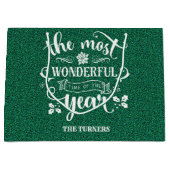 Grand Sac Cadeau Le Monogramme vert le plus merveilleux de l'année (Devant)