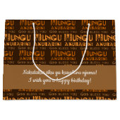 Grand Sac Cadeau Le motif Mungu Akubariki, Dieu vous bénisse en swa (Devant)