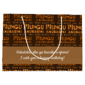 Grand Sac Cadeau Le motif Mungu Akubariki, Dieu vous bénisse en swa (Dos)