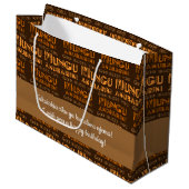 Grand Sac Cadeau Le motif Mungu Akubariki, Dieu vous bénisse en swa (Devant Angle)