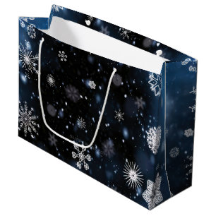 Grand Sac Cadeau Le Noël de SlipperyJoe, hiver magique paisible à