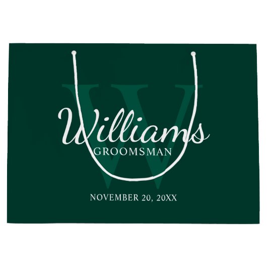 Grand Sac Cadeau Le nom et le monogramme des développeurs de script (Devant)