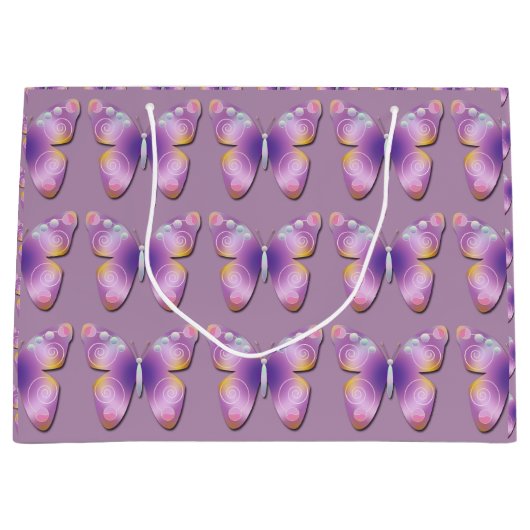 Grand Sac Cadeau Le papillon d'imaginaire a couvert de tuiles grand (Devant)