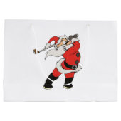 Grand Sac Cadeau Le Père Noël joue au golf (Dos)