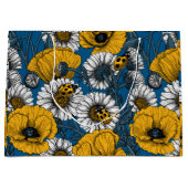 Grand Sac Cadeau Le pré en jaune et bleu (Devant)