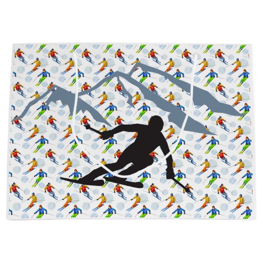 Grand Sac Cadeau Le skieur (Devant)