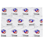 Grand Sac Cadeau Le Volley-ball Survole Le Net (Devant)