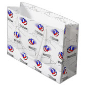 Grand Sac Cadeau Le Volley-ball Survole Le Net (Devant Angle)