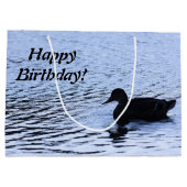 Grand Sac Cadeau L'eau solitaire de lac wildlife de canard ondule (Dos)