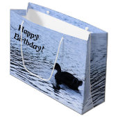 Grand Sac Cadeau L'eau solitaire de lac wildlife de canard ondule (Devant Angle)
