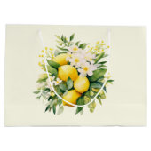 Grand Sac Cadeau Lemon Bouquet with White Blossoms (Dos)