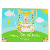 Grand Sac Cadeau Lemonade Blonde Coiffeuse Fille Joyeux Anniversair (Dos)
