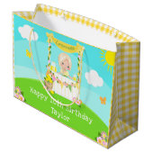 Grand Sac Cadeau Lemonade Blonde Coiffeuse Fille Joyeux Anniversair (Dos Angle)
