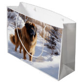 Grand Sac Cadeau Leonberger Laissez-le neiger Noël (Dos Angle)