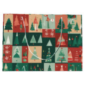 Grand Sac Cadeau Les arbres verts de Noël (Dos)