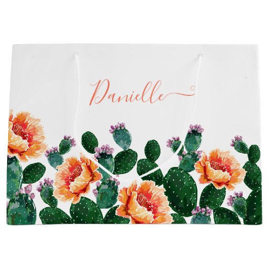 Grand Sac Cadeau Les cactus fleurissent (Devant)